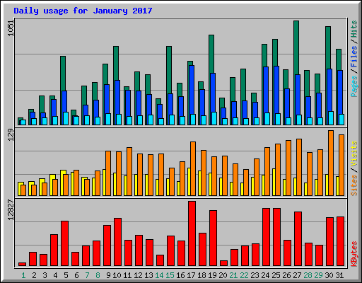 Daily usage for January 2017