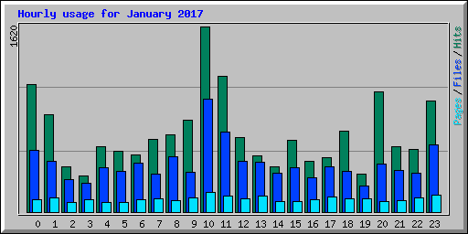 Hourly usage for January 2017